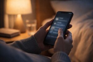 夜間に電話がつながらず不安になる利用シーンのイメージ