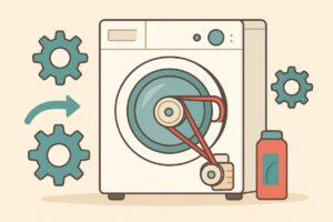 洗濯機のベルトの仕組みをわかりやすく示すイラスト