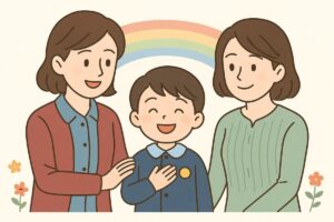 退園児へのメッセージが子どもに勇気と安心を与えるイメージイラスト