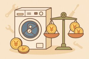 洗濯機のベルト交換にかかる費用をイメージ化したイラスト