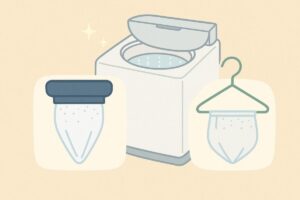 純正品と代用品のネットを比較しているイラスト