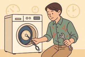 洗濯機ベルト交換を検討すべき理由を表現するイラスト