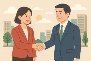 信頼関係を築くために配慮を示すビジネスパーソンの姿