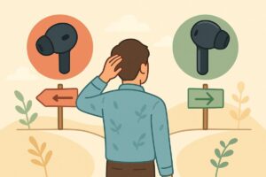 分かれ道に立つ人物がPRO 2とPRO 3を選択しているイメージ。