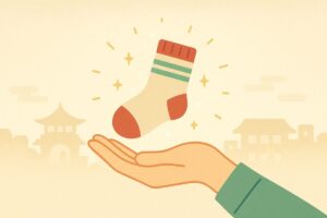 靴下プレゼントの温かい意味をまとめる優しいイメージのイラスト