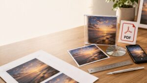 コンビニで印刷した完成済みのCDジャケットをケースへセットしたイメージ画像