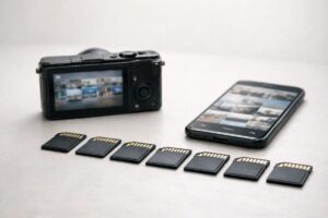 用途によって必要なSDカード容量が異なることを視覚的に示したイメージ