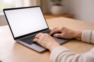 ブログ記事の文章を整えている様子