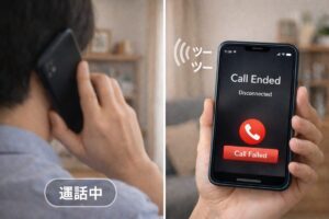 相手が通話中のため電話がつながらないイメージ