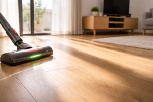 明るい場所ではレーザーが見えにくい様子
