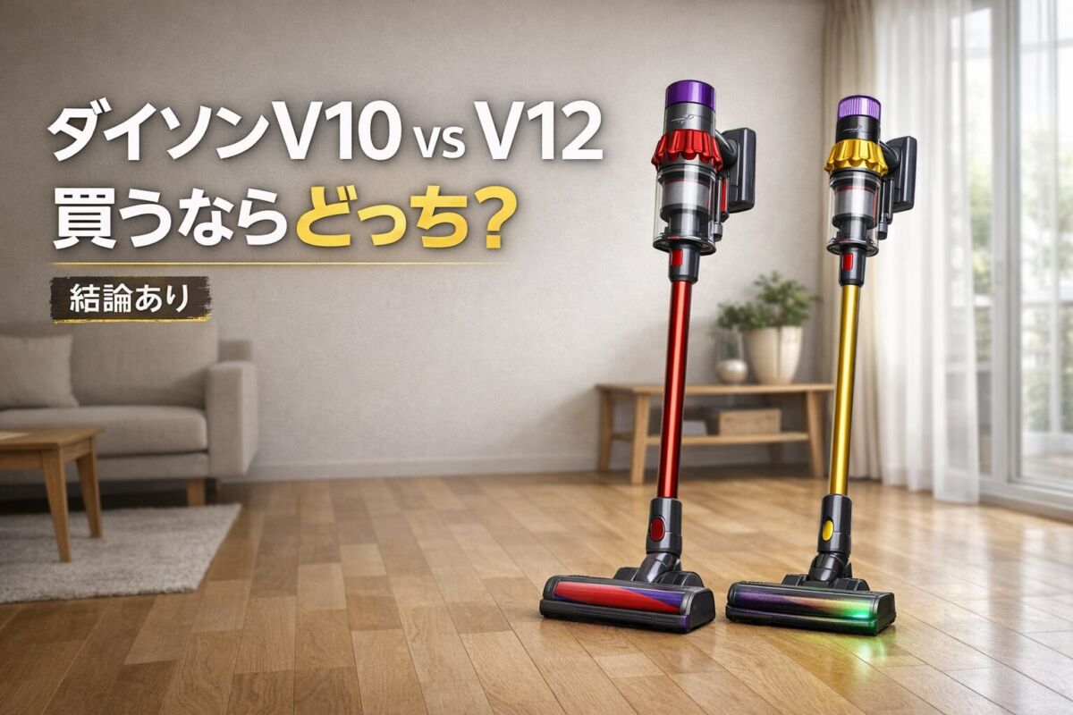 ダイソンV10とV12の違いを比較したアイキャッチ画像