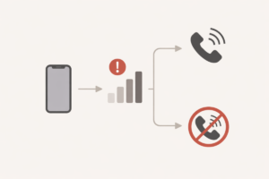 電話がつながらない原因を判断する流れ図のイメージ