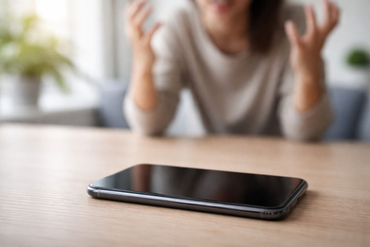 電話がつながらない原因を確認するスマートフォンのイメージ