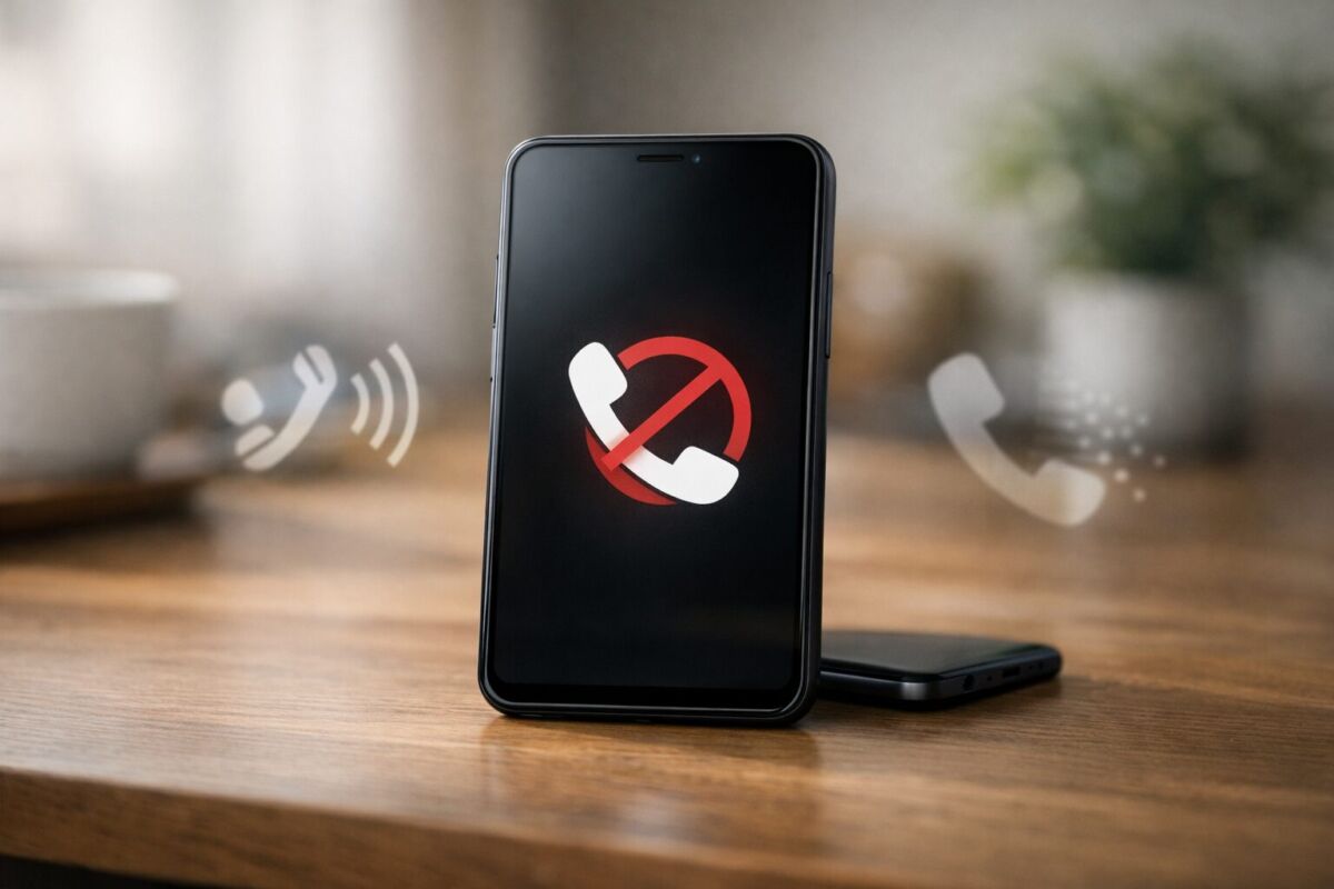 電話の着信拒否と通常通話の違いを示すスマホのイメージ